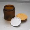 China 250ml PET Eco Friendly Refillable Cosmetic Frosted Plastic Jar with Bamboo Lid factory