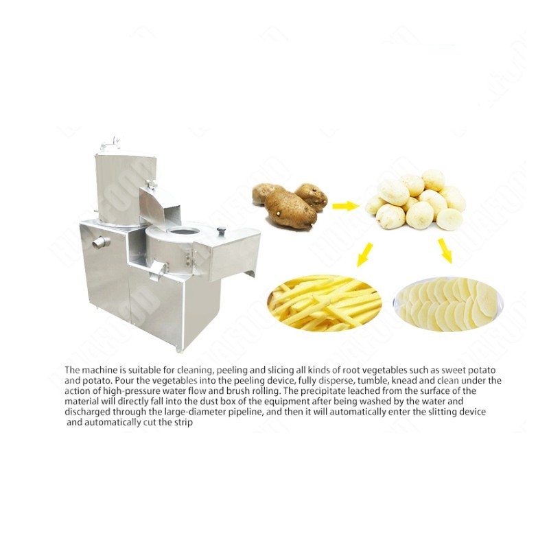 China Factory Price Fruit Vegetable Brush Washing Equipment Cassava Cleaning Ginger Washer Industrial Potato Peeling Machine factory
