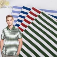 Quality Breathable Pique Striped Knit Fabric Sweat Absorbing T - Shirt Cotton Material for sale