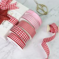 China Polyester Plaid Lattice Ribbon For Bow Making And Gift Packing factory