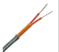 Quality 24 AWG Fiberglass SS Braided Thermocouple Extension / Compensation Wires for sale