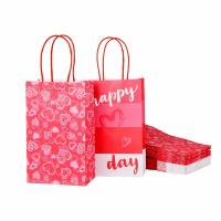China Custom Color Accepted Heavy Duty Valentine's Day Craft Gift Pink Kraft Bag Paper Bags factory