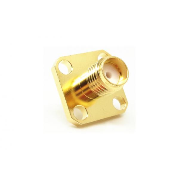 Quality 50Ohm Female SMA RF Connector Solder Attachment 4 Holes Flange Mounting for sale