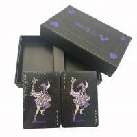 China Reusable Nontoxic Black Plastic Playing Cards , Matte Water Resistant Playing Cards factory
