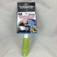 China Reusable Microfiber Spray Bottle Brush Green Customized Logo Washable factory