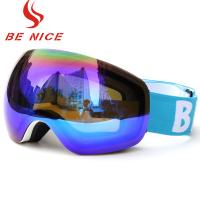 China Colorful Mens Snowboarding Goggles Reflective Lens White Frame For Snow Sport factory