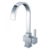 China Contemporary Solid Brass Kitchen Sink Water Faucet with Square Single Handle factory