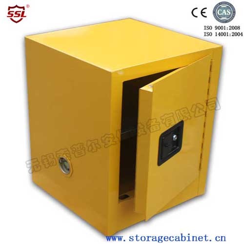 Quality 4-gallon Flammable Chemical Storage Cabinets Yellow Powder Coated For Bench Top for sale