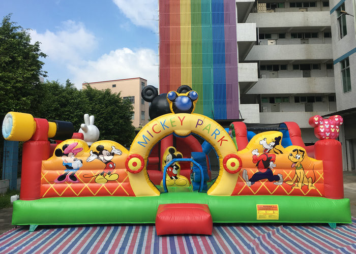 China Amusement Disney Mickey Park Inflatable Jumping Bouncer With Hand Printing factory
