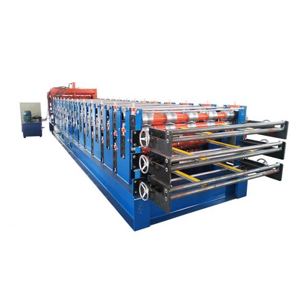Quality 4 KW Power Roofing Sheet Roll Forming Machine For Three Roofing Sheet for sale