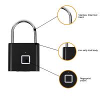 China Keyless Biometric Smart Fingerprint Padlock Zinc Alloy Mini Fingerprint Lock factory
