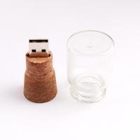 China 16GB 32GB 64GB Wooden USB Flash Drive Bottle Shaped Glass Wine Stopper factory