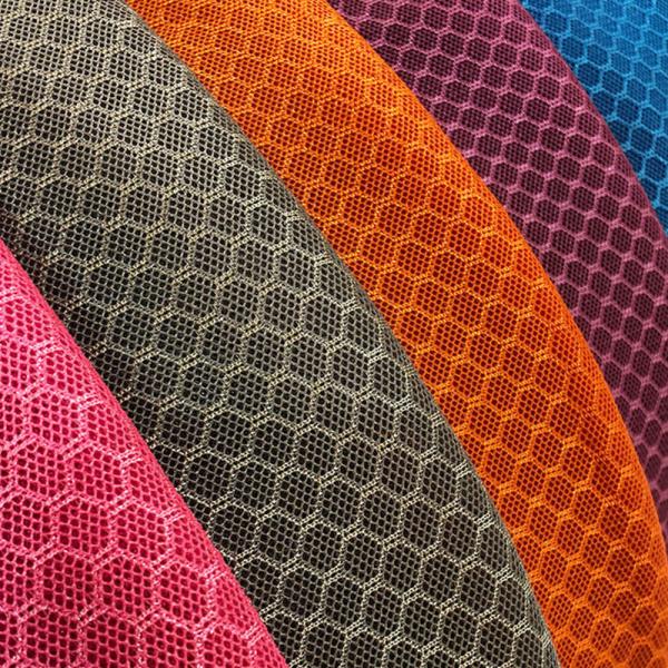 Quality 3mm Knitted Airmesh 250GSM Polyester Sports Mesh Fabric Tearproof For Luggage for sale