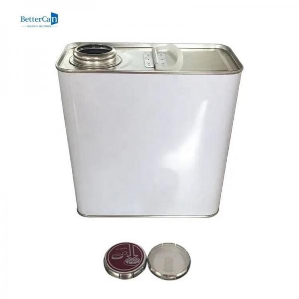 Quality Pressure Cap Square Tin Can 2L Square Empty Paint Tin For Thinner Chemical for sale