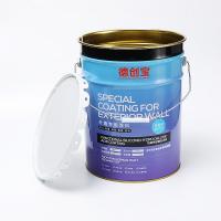Quality Metal Steel Adhesives Chemical Pails 20L Round With Flower Edge Lid for sale