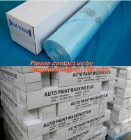 China PE Plastic masking taped protective film for paint protection, Easy Tearing Tissue Paper Auto Paint Masking Film factory