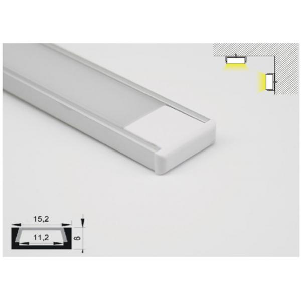 Quality Anodized Aluminum LED Light Tilebar Profile 15 X 6mm For LED Strip Linear Lighting for sale
