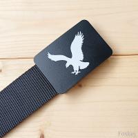 China Nylon Personalized Mens Belt Plastic Buckle My Own Design Logo Print Eagle factory
