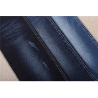 Quality 10oz 70 Cotton 26.5 Polyester Distressed Black Stretch Denim Fabric By The Yard for sale