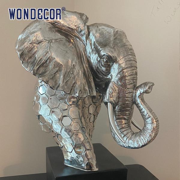 Quality 3D Elephant Head Sculpture Stainless Steel High Durability for sale