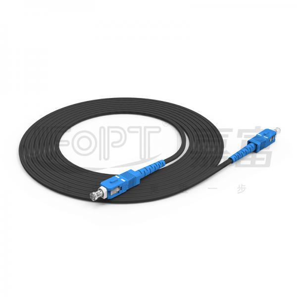 Quality FRP Black Fiber Optic Patch Cord LSZH UV Resistant Autosupported Drop Cable Jumper 2.0*5.0mm for sale