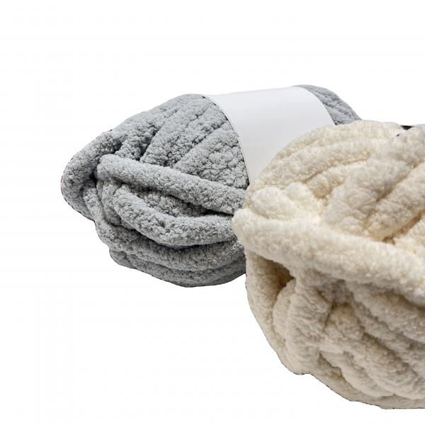 Quality DIY Chunky Chenille Yarn 100% Polyester Fluffy Crochet Yarn For Rug Pillow Mattress for sale