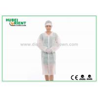 China Soft Fluid Resistant Disposable Use Protective Lab Coat With Zip for factory/laboratory/food industry factory