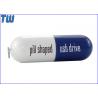 China Full Plastic Pill Shaped Usb Drive Medicine Promotional with Key Ring factory