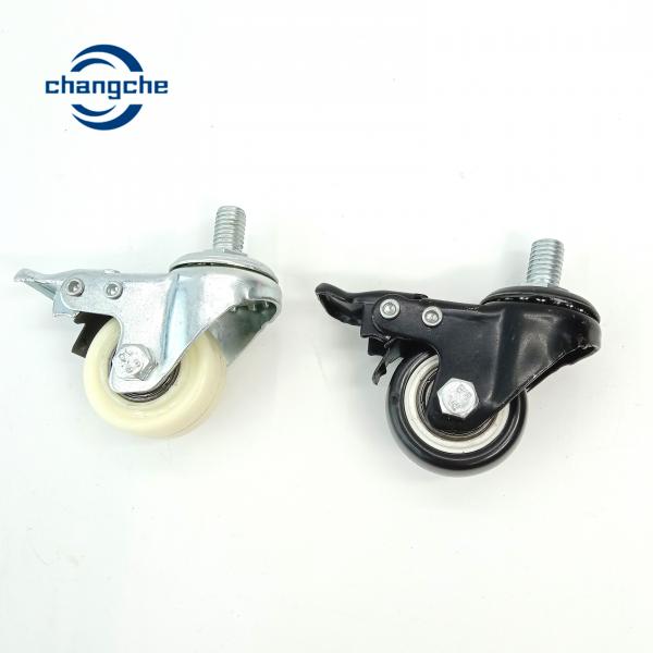 Quality ODM Threaded PVC Furniture Castors Wheels With Brake for sale