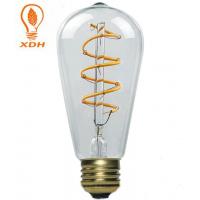 China 3000K ST64 Clear LED Filament Bulb , E27 4W Soft Filament Type LED Bulb for sale