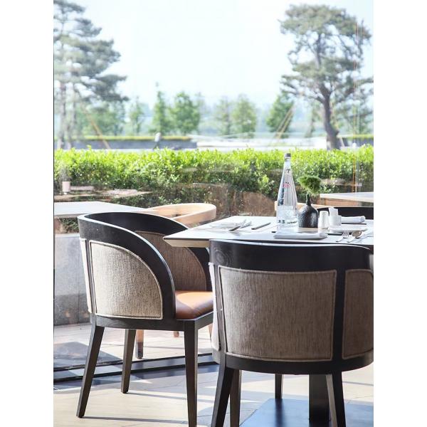 Quality Solid Wood Modern Restaurant Chair Backrest Fabric Upholstered Dining Chair for sale