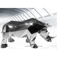 China Custom Mirror Polished Stainless Steel Rhino Sculpture factory