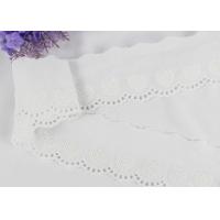 China Cotton White Embroidered Lace Trim For Spring Girl's Sock With Scalloped Edge for sale