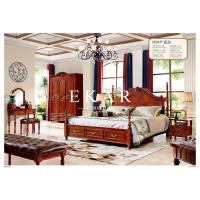 China Classical Deep Color Wooden King Queen Size Bed Bedroom Furniture factory