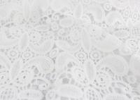 China Embroidery White Stretch Lace Fabric , Water Soluble Guipure Lace Fabric For Wedding Dresses factory