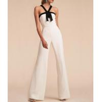China Custom Clothing Factory China Women'S Sexy Jumpsuit Halter Neck Sleeveless Wide Leg Long Pant Romper One Piece Outfit factory