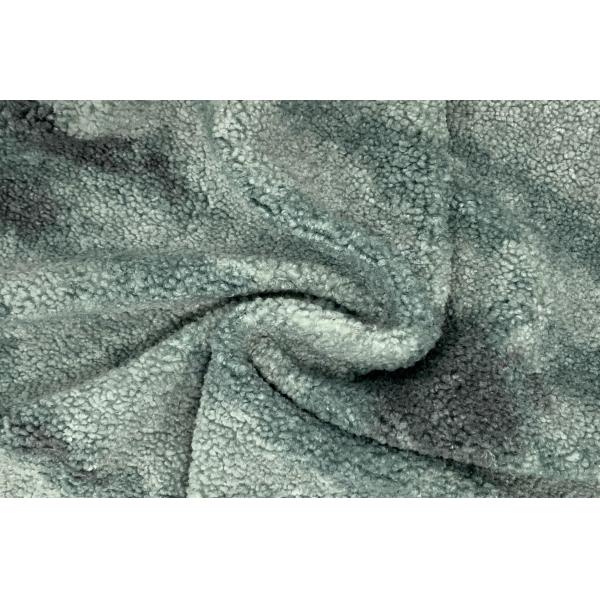 Quality Jacquard 	Faux Sherpa Fabric Check Polyester Fur Patterned 460gsm for sale