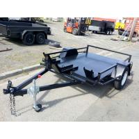 China Flatbed 8x6 Motor Bike / Motorcycle Transport Trailer Single Axle 1400kg Load factory
