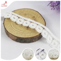 China Machine Crocheted White Ribbon Lace Trim Water Soluble For Skirt factory