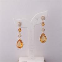 Quality 18K Yellow Gold Serpent Boheme 4 Motifs Earrings Citrine Pendant Earrings XS and for sale