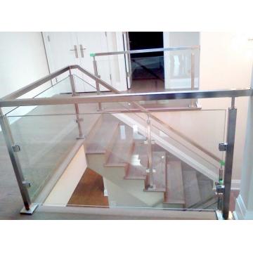 Quality 304 Stainless Steel 850mm Handrail Glass Balustrade Square Pipe 1mm for sale