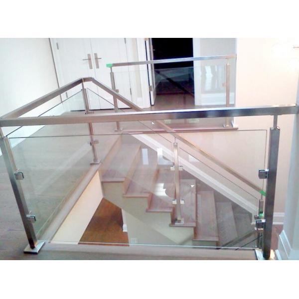 Quality 304 Stainless Steel 850mm Handrail Glass Balustrade Square Pipe 1mm for sale