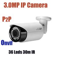 China 3.0MP Megapixels IP Bullet CCTV Camera Day Night Vision Plug and Play Onvif IP Camera for sale