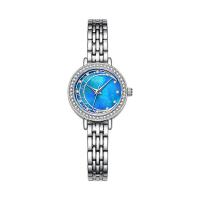 China Metal Mother Of Pearl Dial Watches Coated Glass Mirror Women'S Diamond Bracelet Watches factory