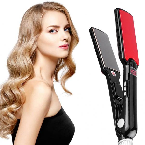 Quality 1.25inch Bedazzled Flat Iron Steampod Hair Straightener With Led Display for sale