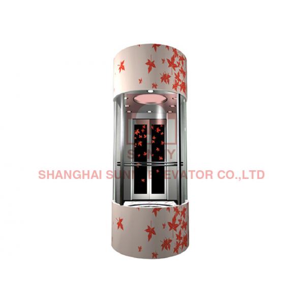 Quality 1000kg Center Opening Door Sightseeing Vvvf Panoramic Glass Lift Elevator for sale