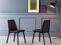China Bonaldo Flute Leather Fiberglass Dining Chair Designed By Mauro Lipparini factory