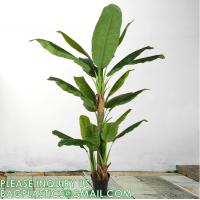 China Artificial Banana Tree 6ft Tall 22 Large Leaves Triple Stalk Faux Banana Silk Tree Artificial Banana Leaf Plant factory