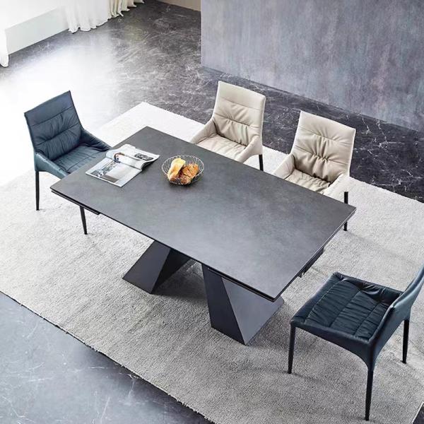 Quality StylishExtend Rectangular Ceramic Marble Dining Room Table for sale