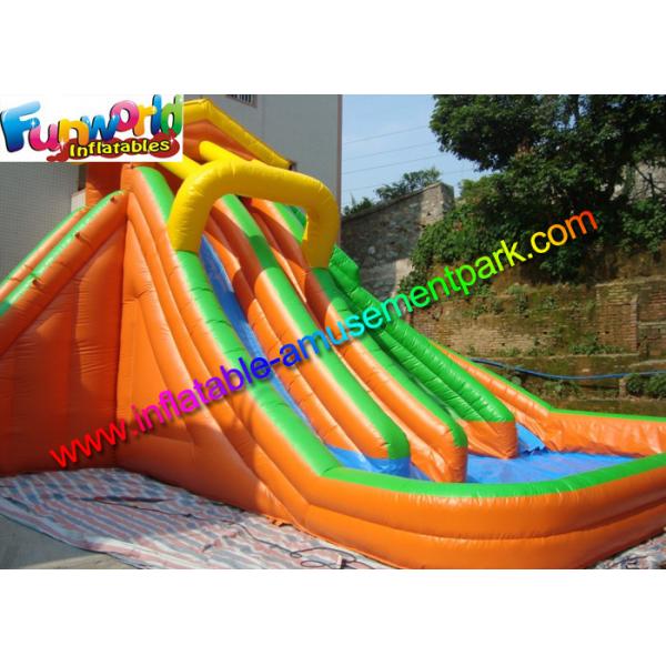 Quality Large Outdoor Inflatable Water Slides Pool With PLATO 0.55mm PVC Tarpaulin for sale